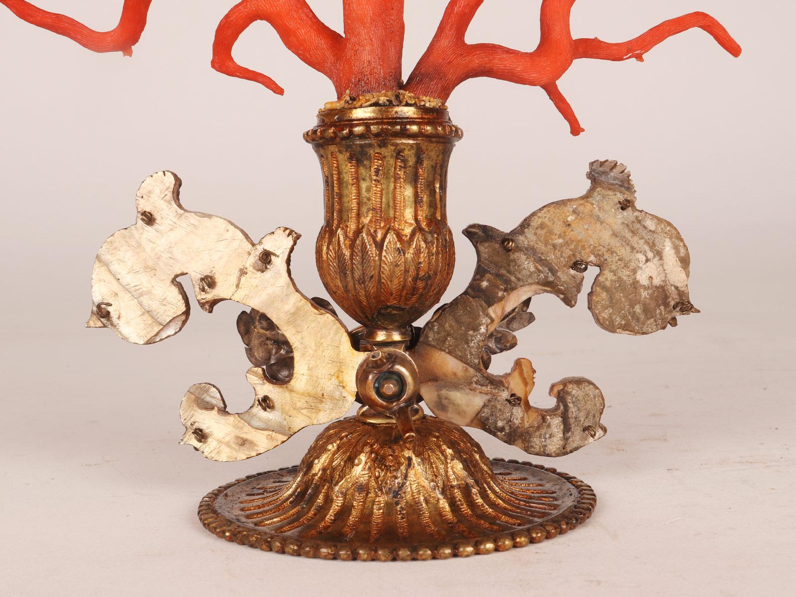 Bronze A pair of branches of Mediterranean red coral (Corallium Rubrum), Sicily 1790 For Sale