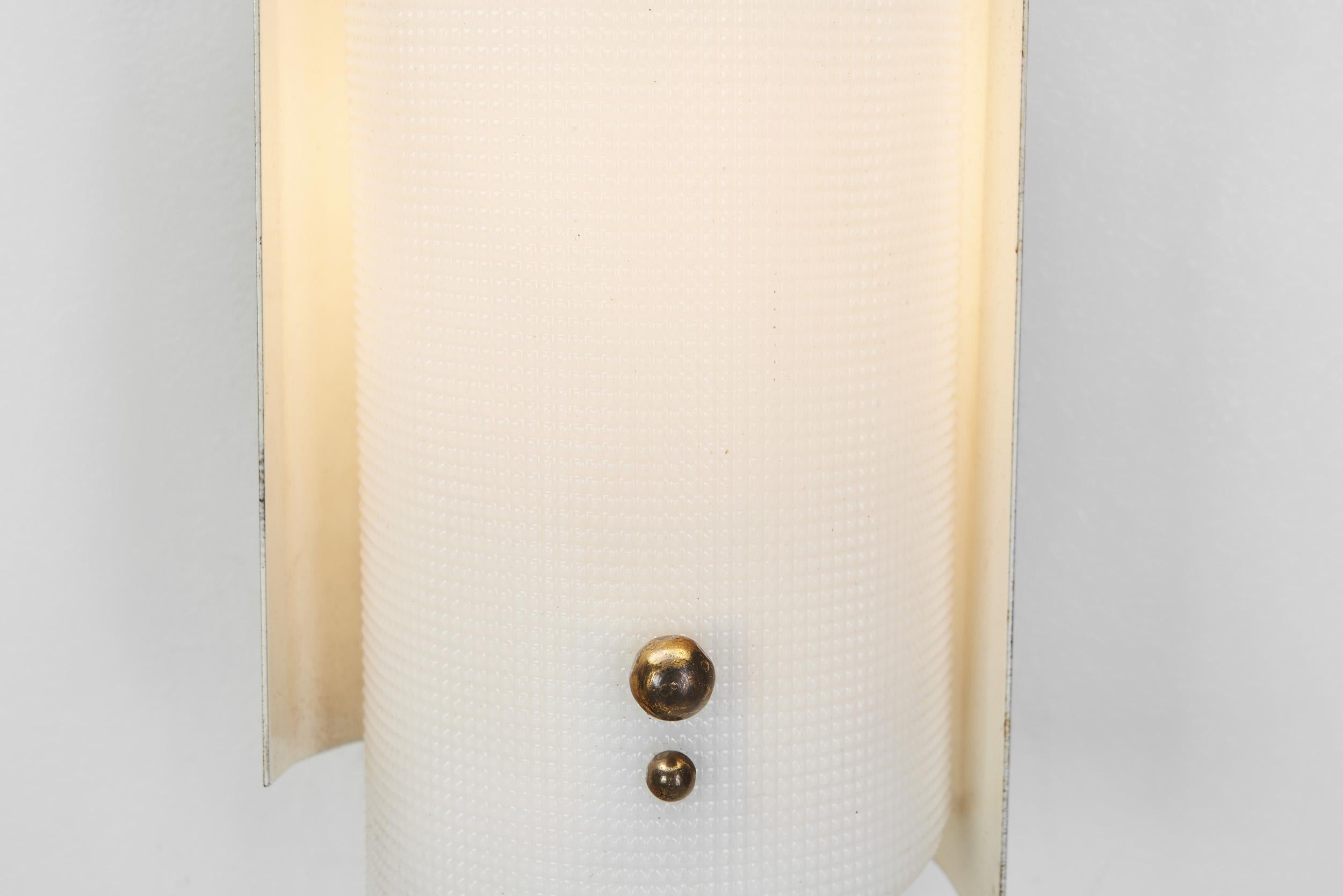 A Pair of Brass and Acrylic Wall Lamps by Jacques Biny, France 1950s For Sale 9
