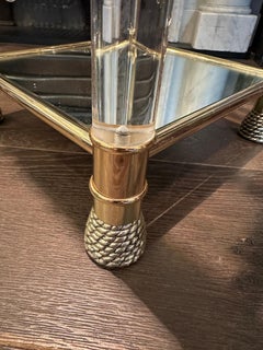 A Pair Of Brass And Lucite Etageres/Side Tables By  Muebles Curvasa