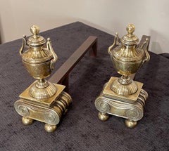 Pair of Brass Andirons, of Diminutive Proportions