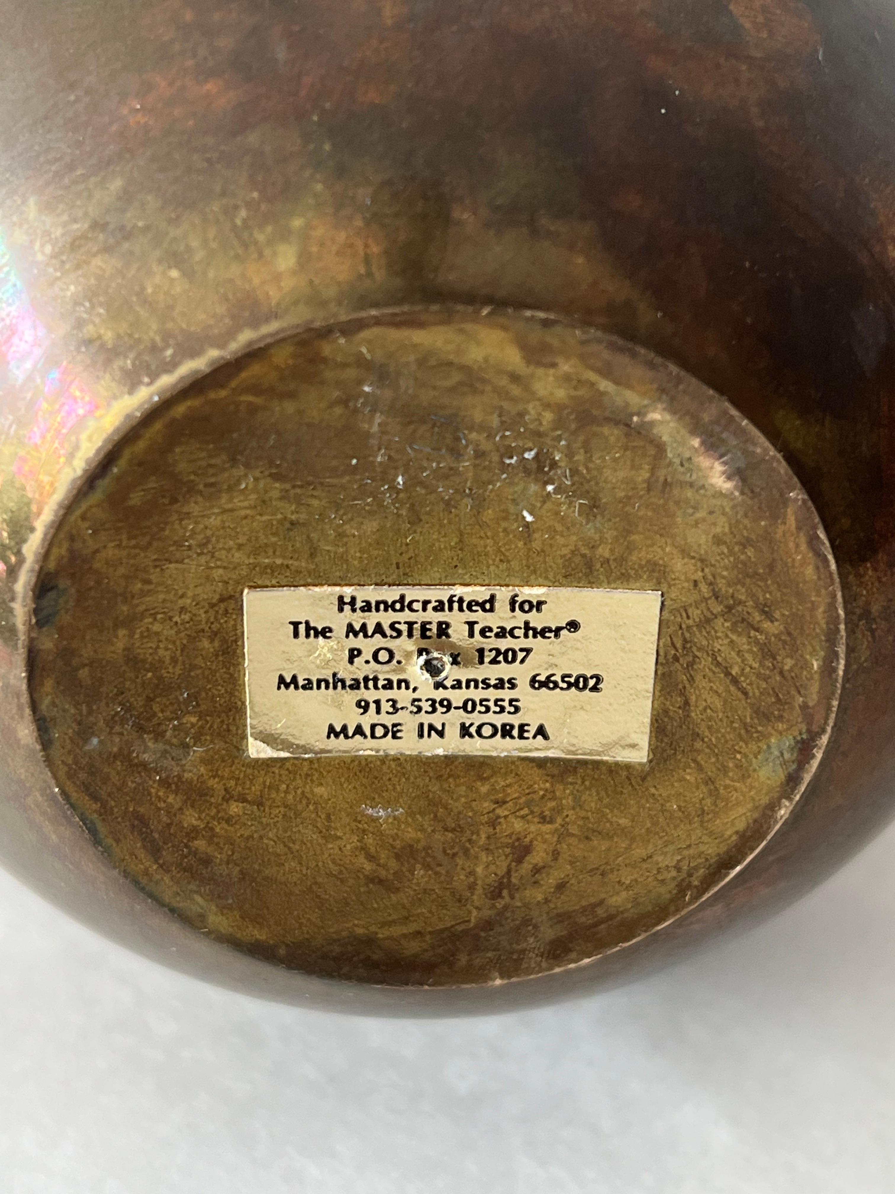 Korean A Pair Of Brass Apple Sculptures Decorative 1960's For Sale