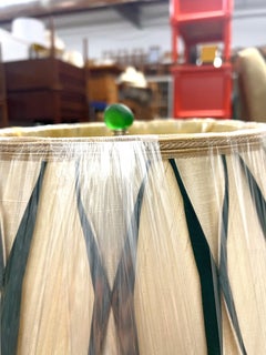 A pair of Brass Asian Lamps With Redux Sham Beux Shades