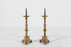 A Pair of Brass Candle Holders, France c.1900