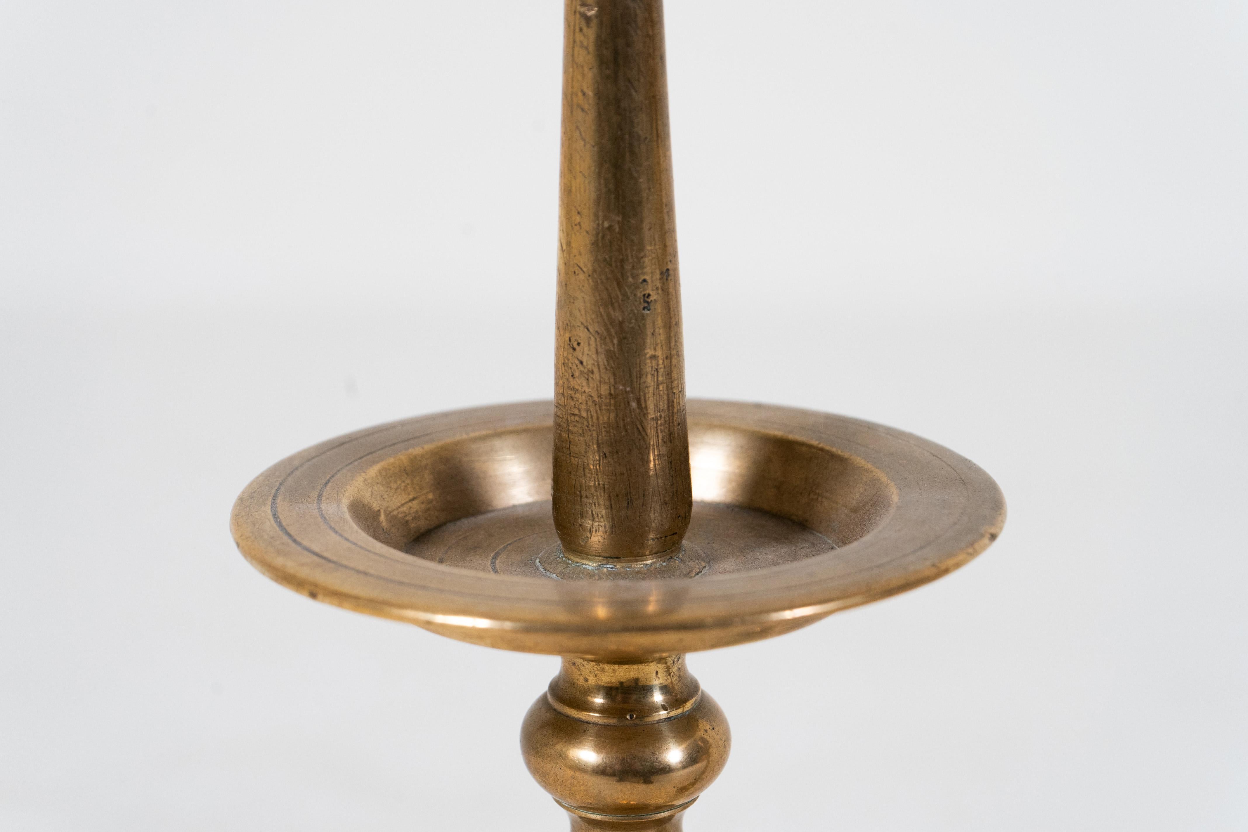20th Century A Pair of Brass Candle Holders, France c.1900 For Sale