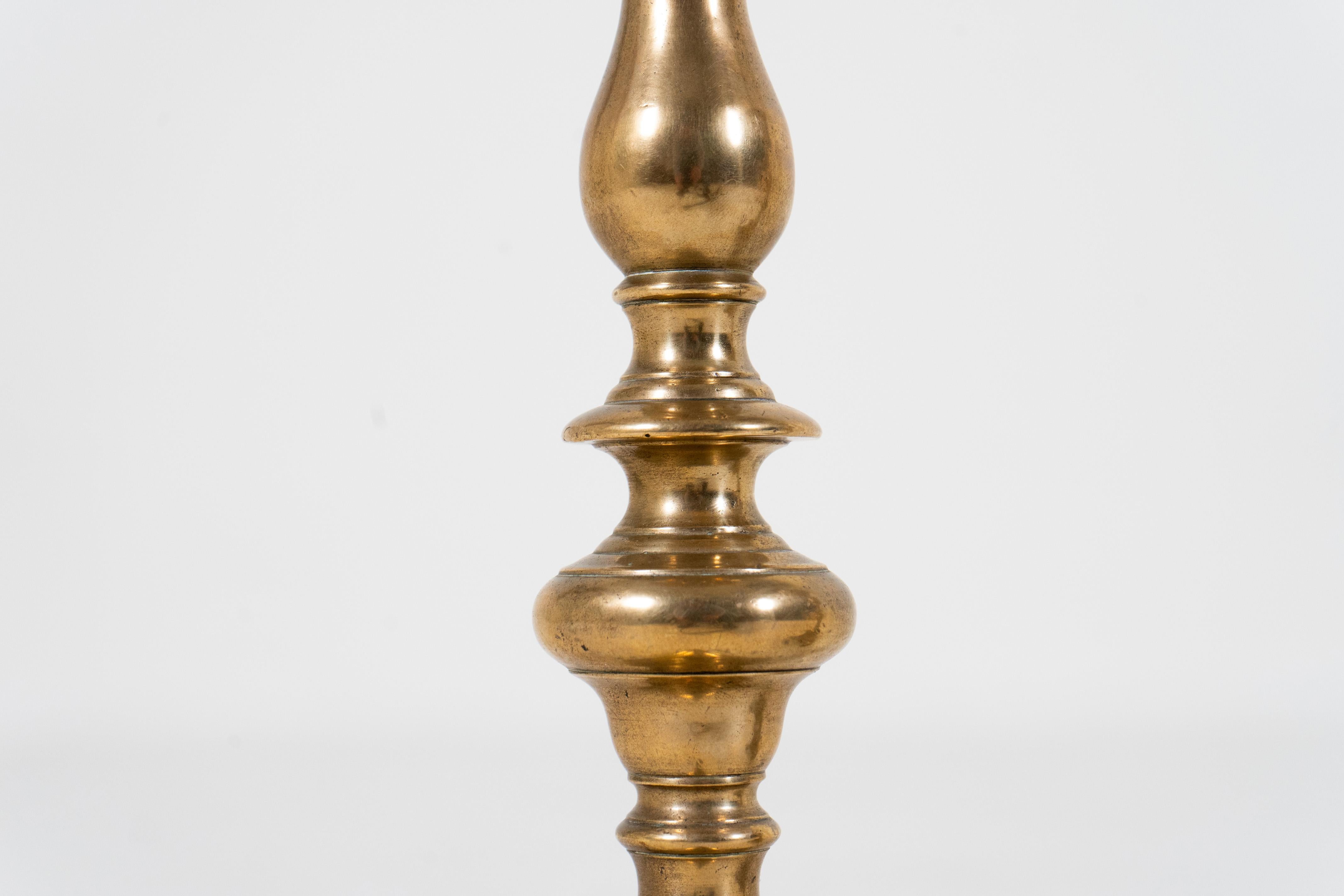 A Pair of Brass Candle Holders, France c.1900 For Sale 1