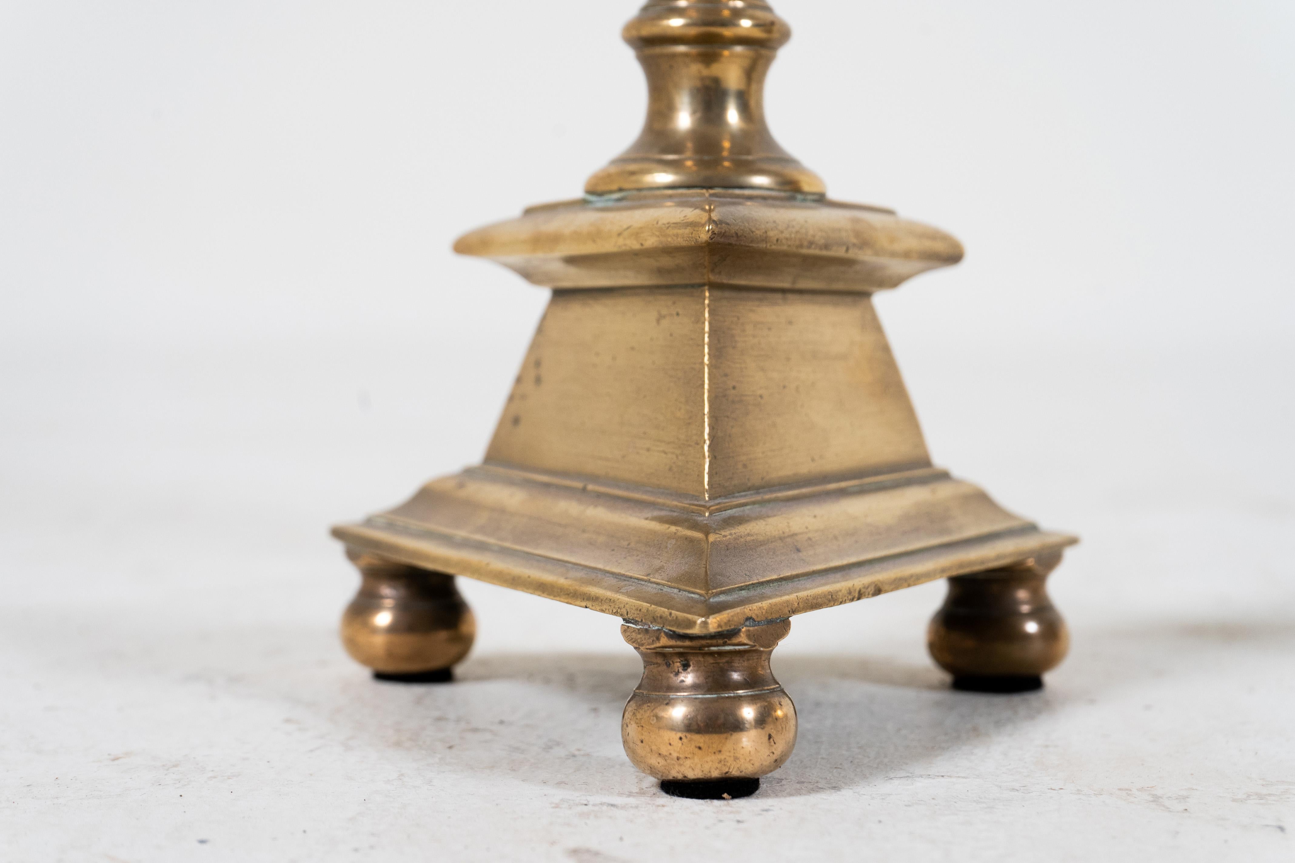 A Pair of Brass Candle Holders, France c.1900 For Sale 2