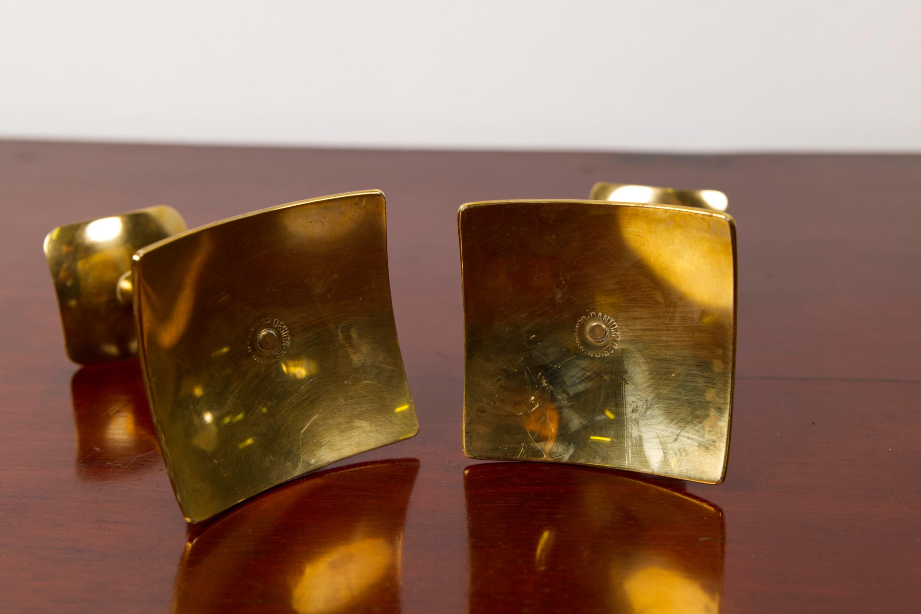 A pair of brass candle sticks by Dantorp Design, Denmark, 1960s Latón en venta