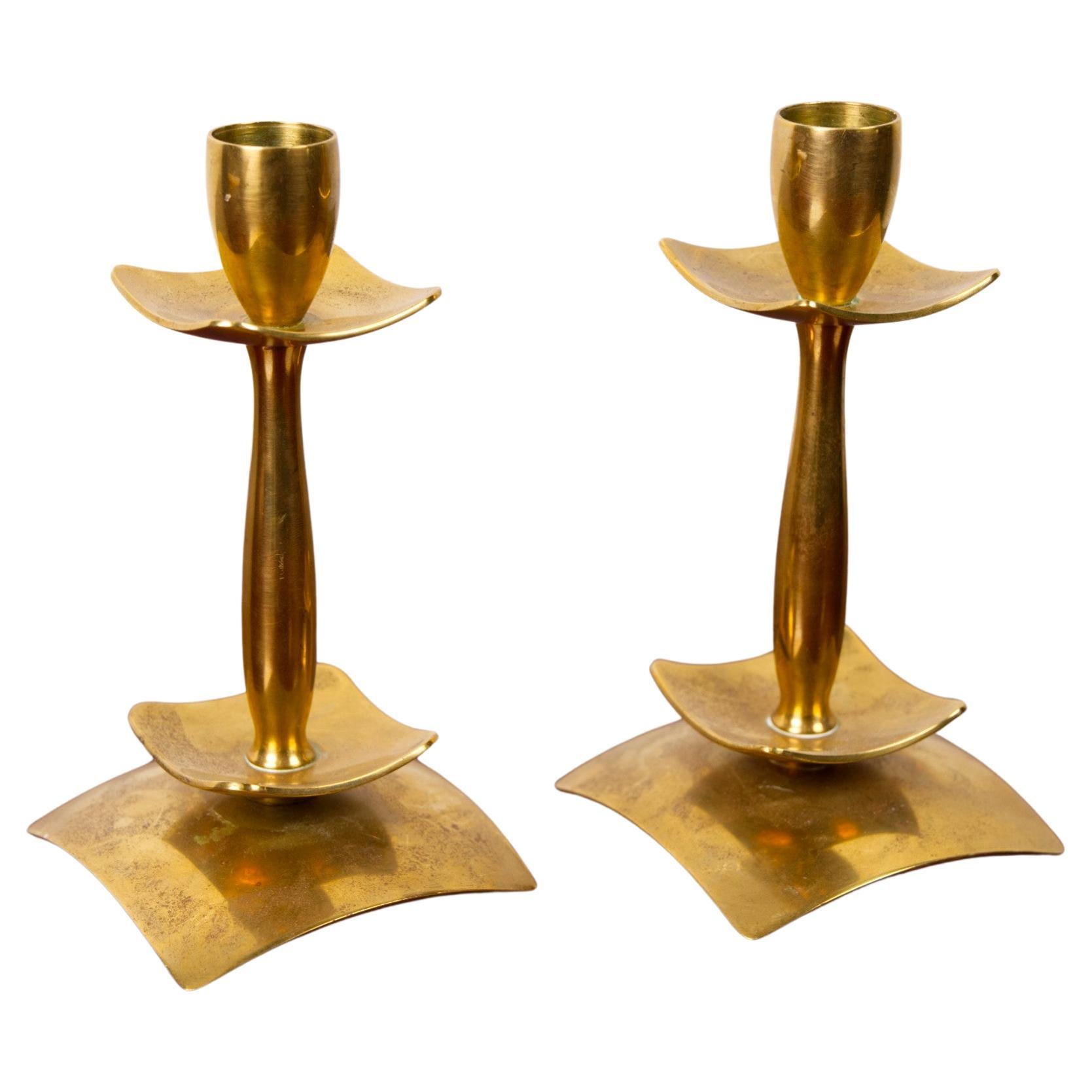 A pair of brass candle sticks by Dantorp Design, Denmark, 1960s