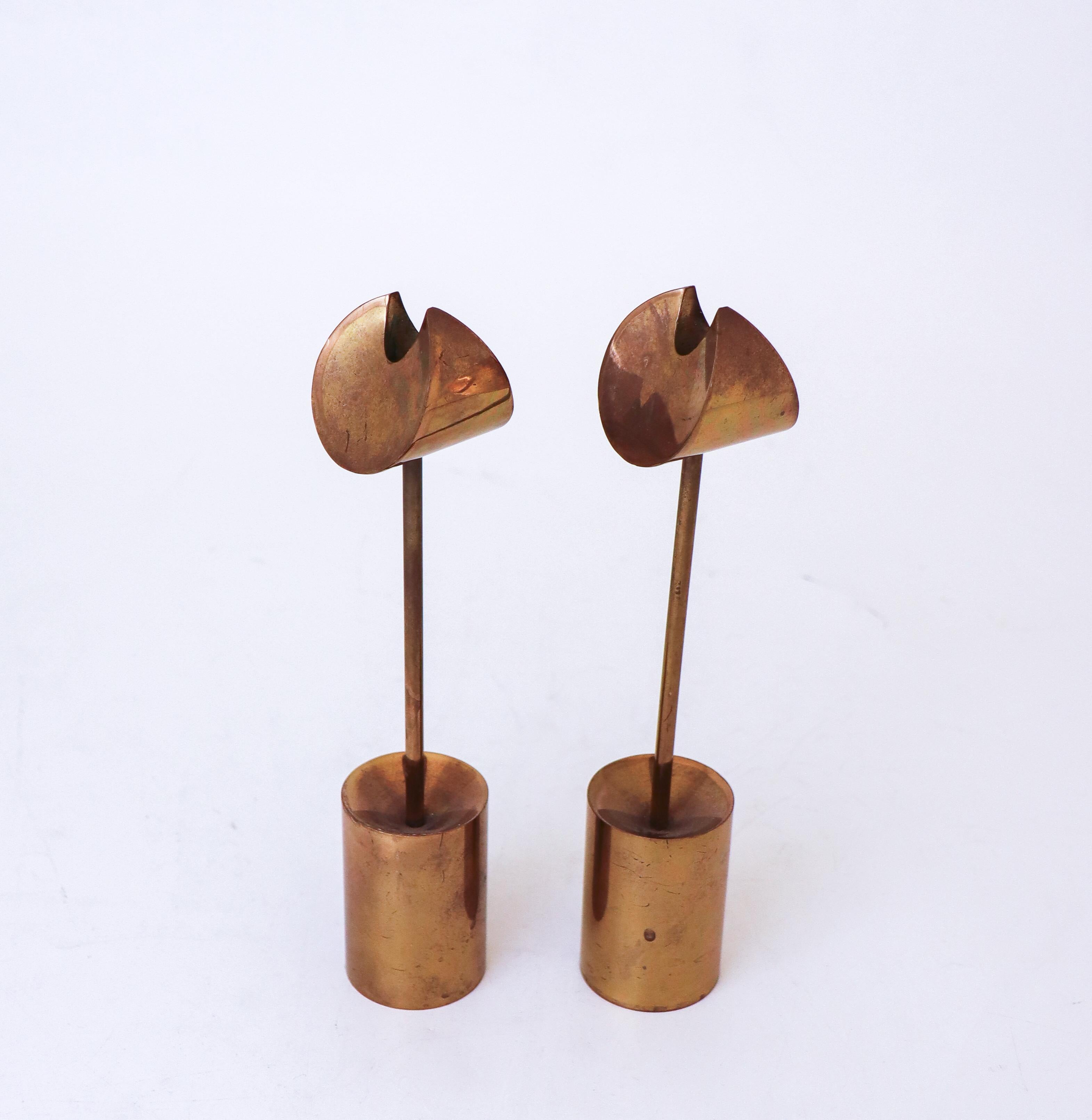 Swedish A pair of Brass Candlesticks - 
