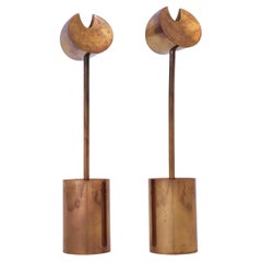 A pair of Brass Candlesticks - "Aniara" Pierre Forsell - Skultuna