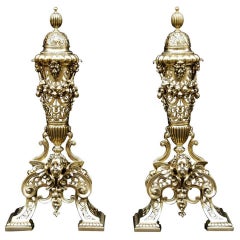 Pair of Brass Chenets/Andirons