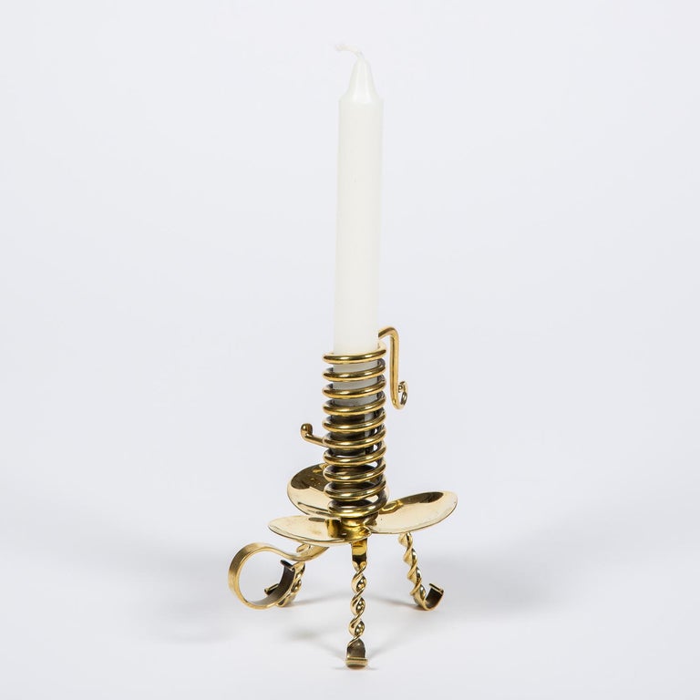 Pair of Brass Courting Candlestick For Sale at 1stDibs