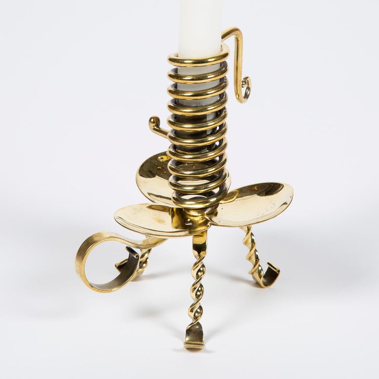 Pair of Brass Courting Candlestick For Sale at 1stDibs
