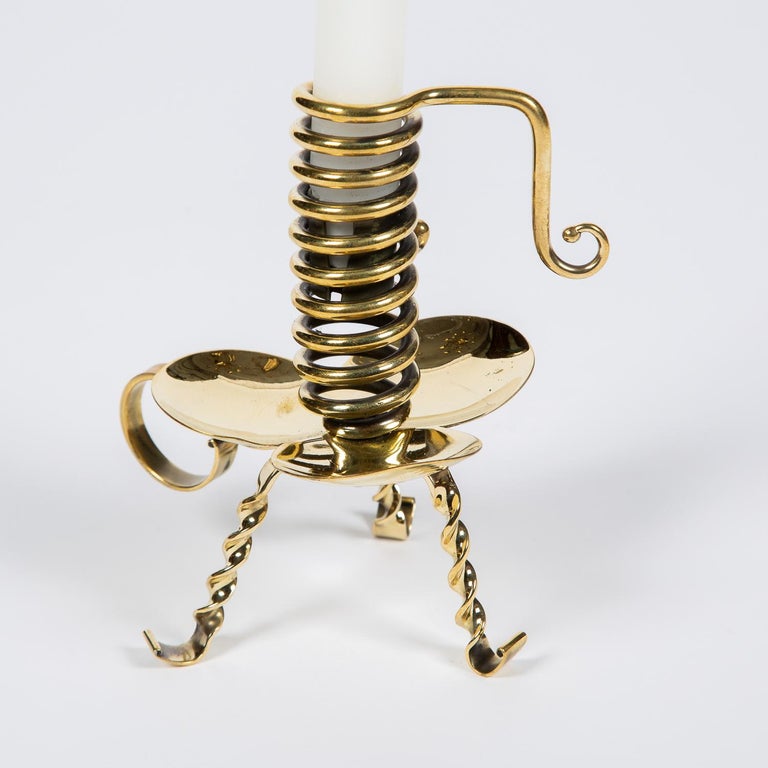 Pair of Brass Courting Candlestick For Sale at 1stDibs
