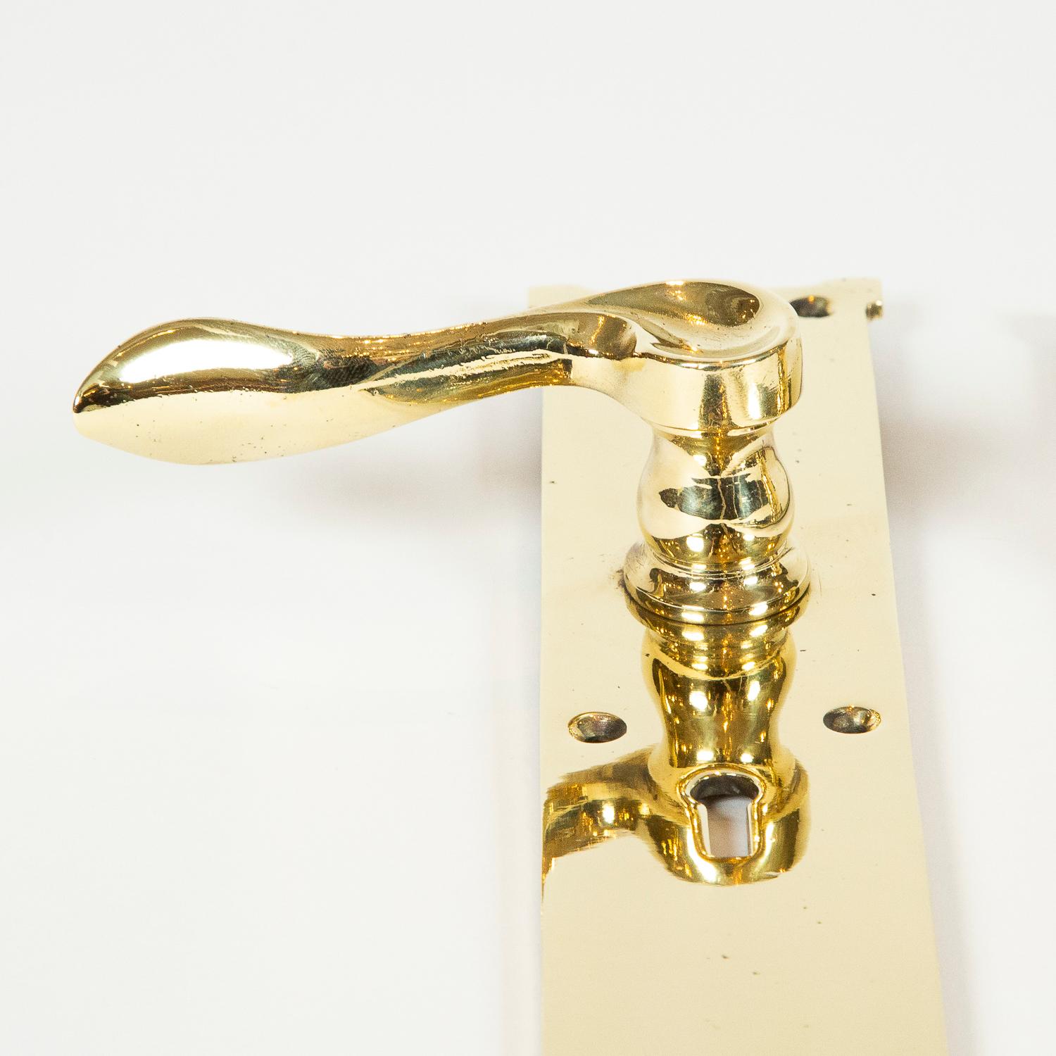 Edwardian Pair of Brass Door Handles by William Tonks & Sons For Sale