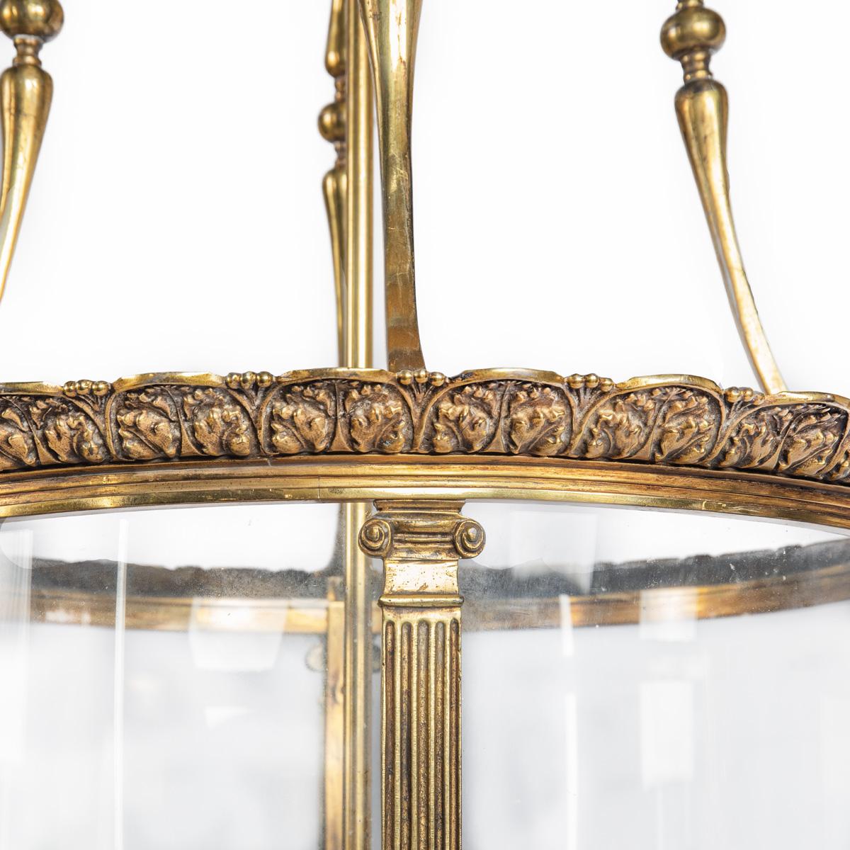 English A pair of brass drum lanterns in the style of Lutyens For Sale
