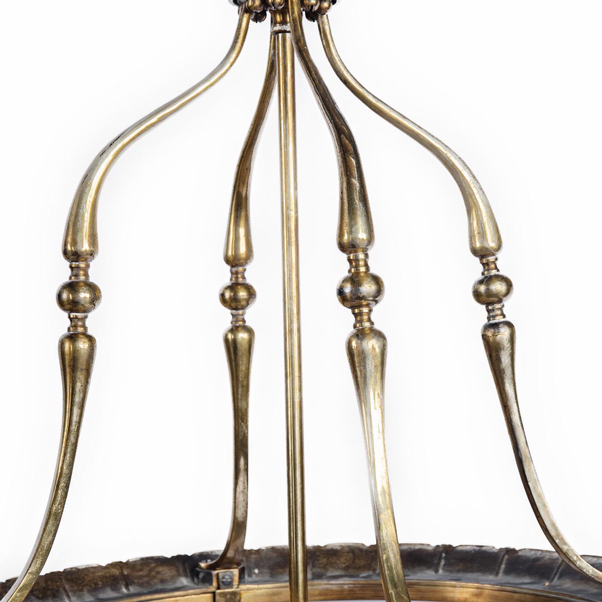 20th Century A pair of brass drum lanterns in the style of Lutyens For Sale