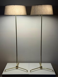 A Pair Of Brass Floor Lamps By T.H.Robsjohn-Gibbings Hansen Ca' 1950's