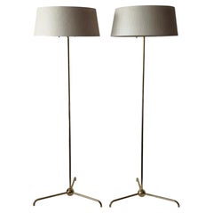 A Pair Of Brass Floor Lamps By T.H.Robsjohn-Gibbings Hansen Ca' 1950's