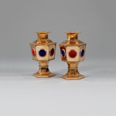 Pair of Brass Flower Holders