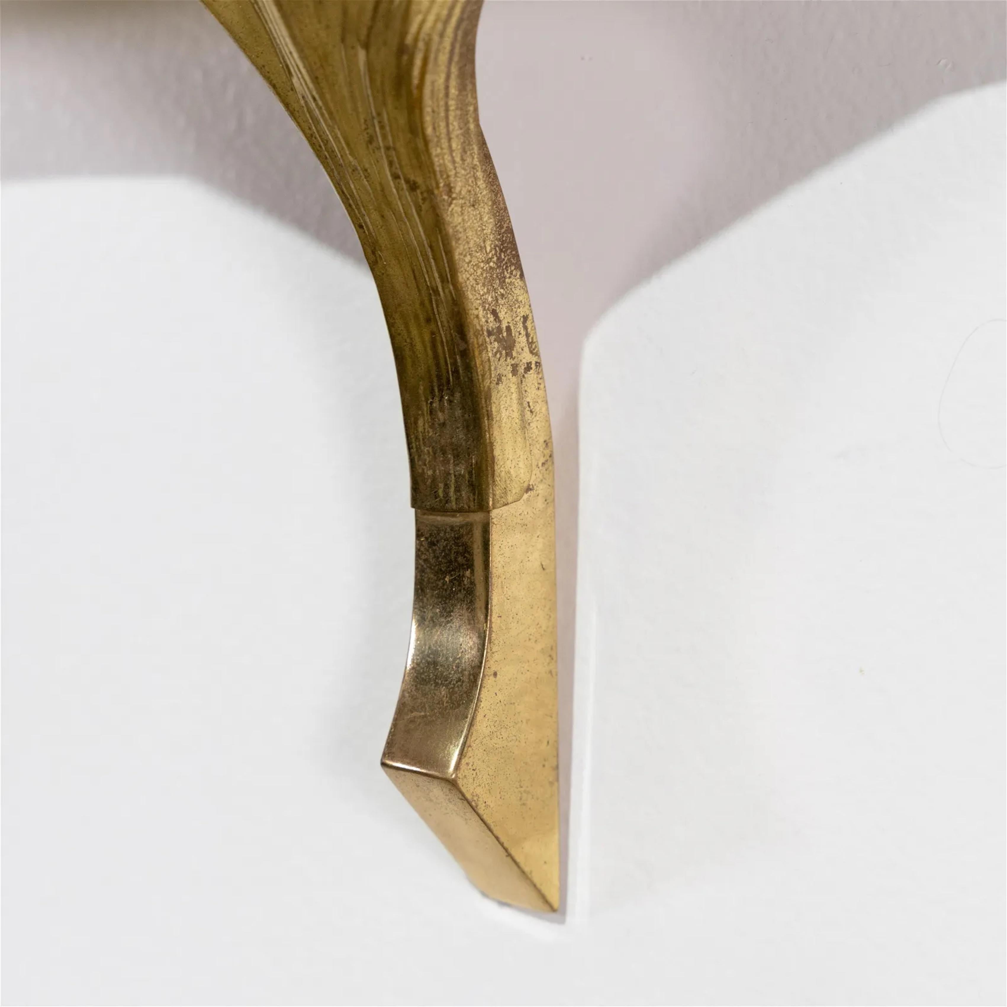 Pair of Brass Ginko Leaf Sconces by Tommaso Barbi 4