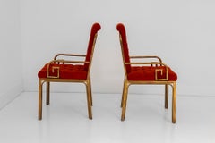 Paar griechische Schlüsselstühle aus Messing, entworfen von Bernhard Rohne für Master Craft