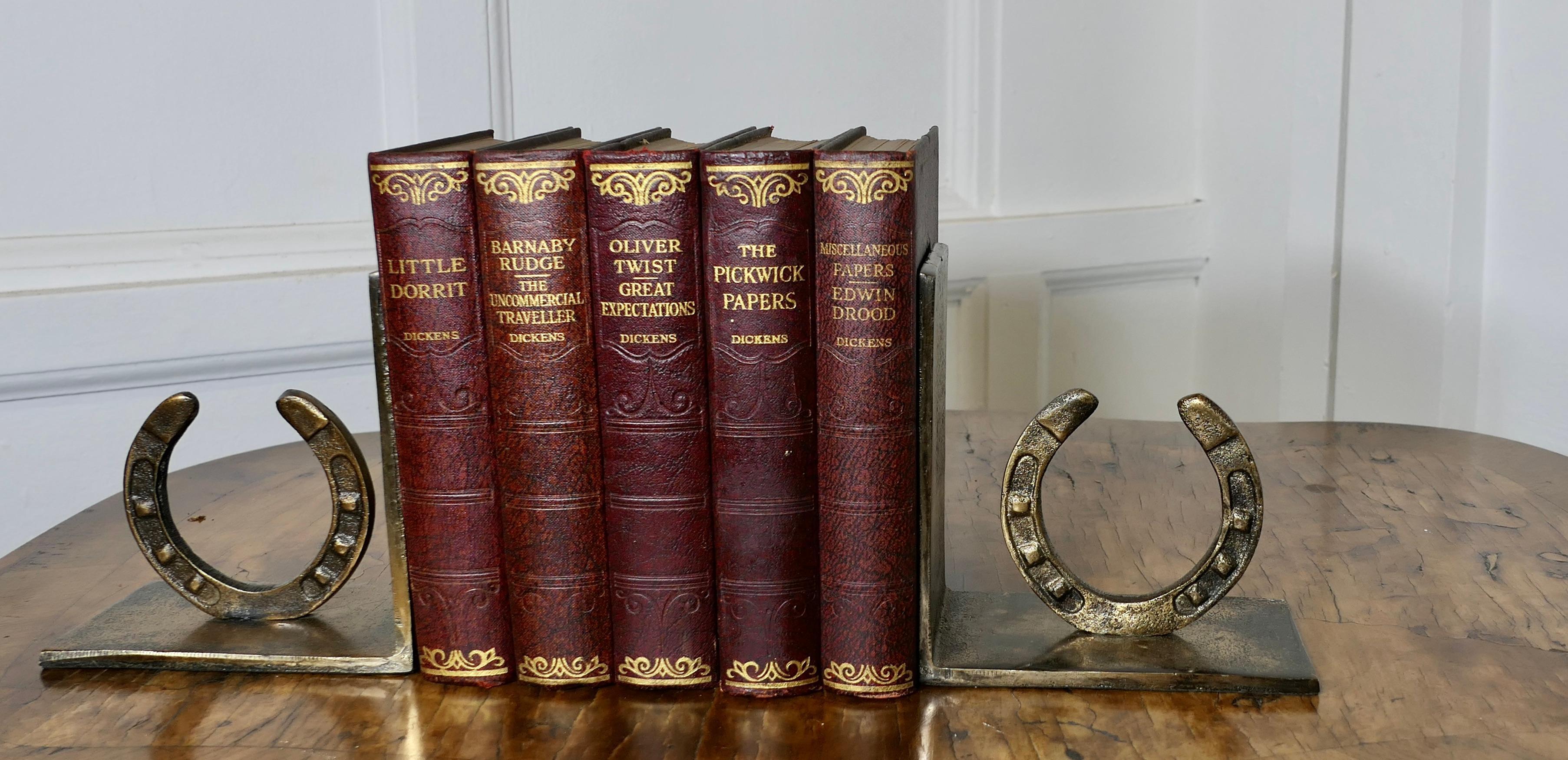 Country A Pair of Brass Horse Shoes Bookends    A very attractive set
