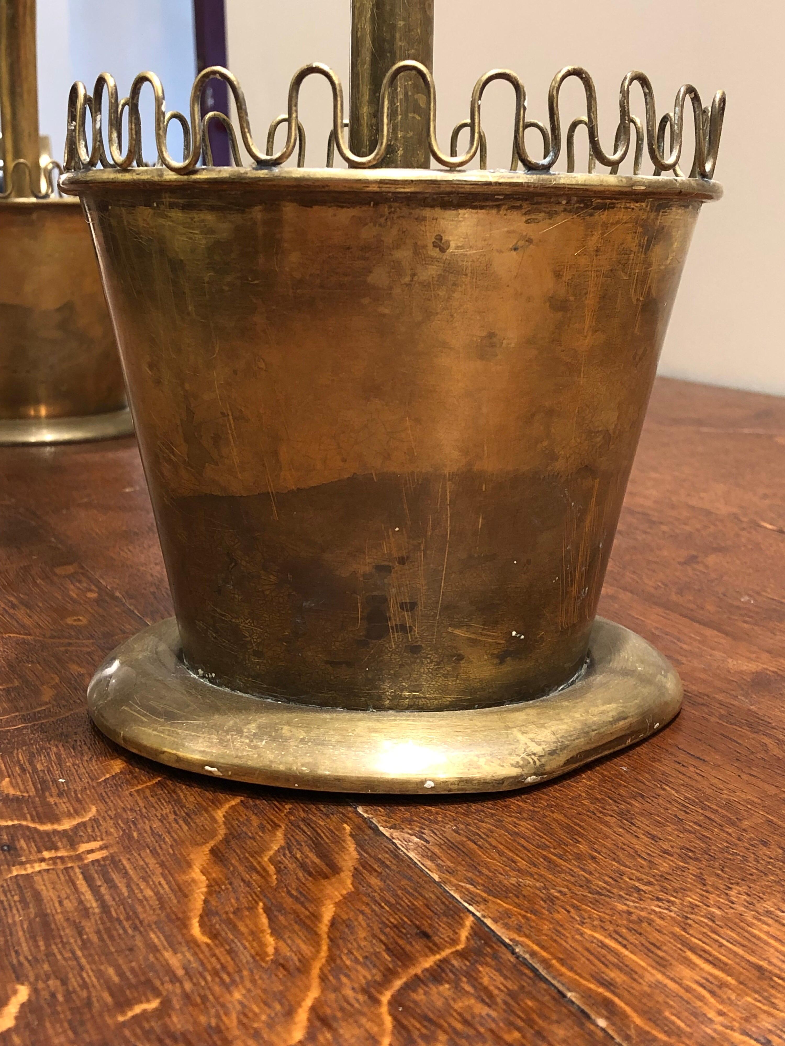 Pair of Brass Plant Stands Etagere 2