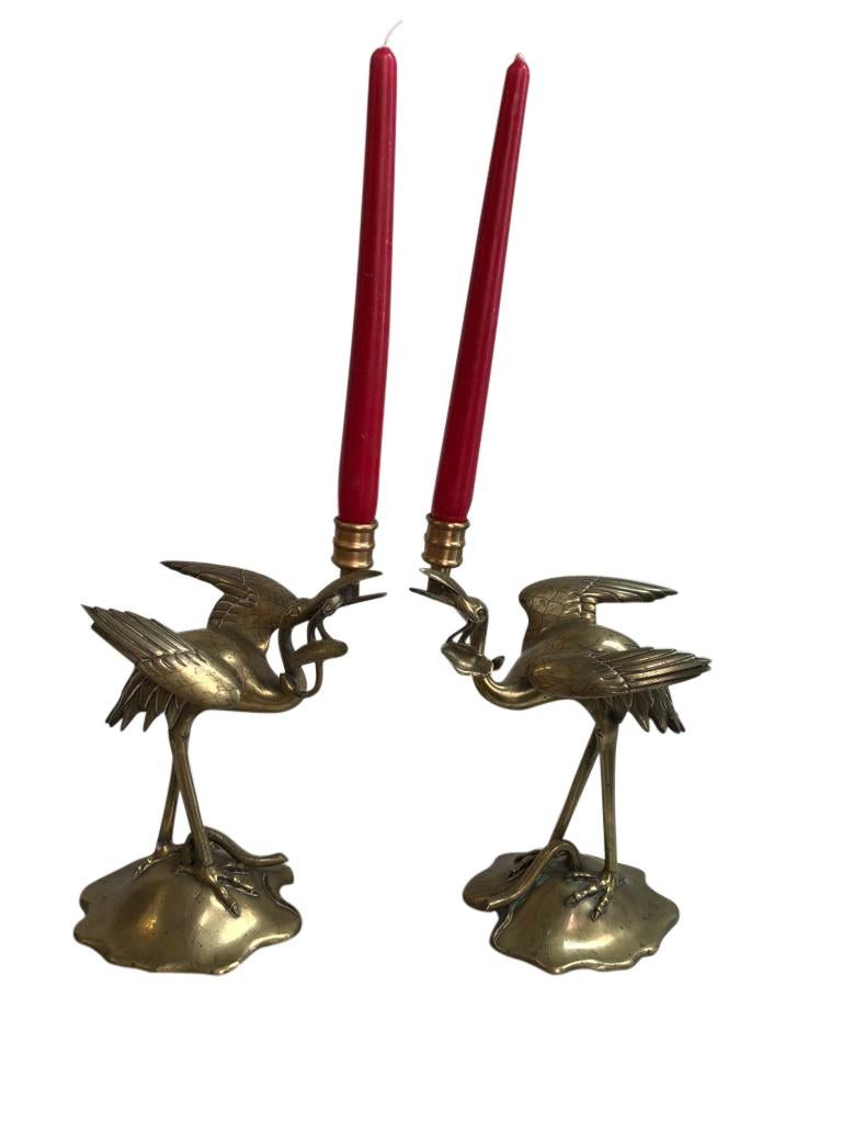 Pair of Brass Stalk Candelabras, 19th Century im Angebot 5