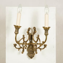 Pair of Brass Twin Arm Wall Lights