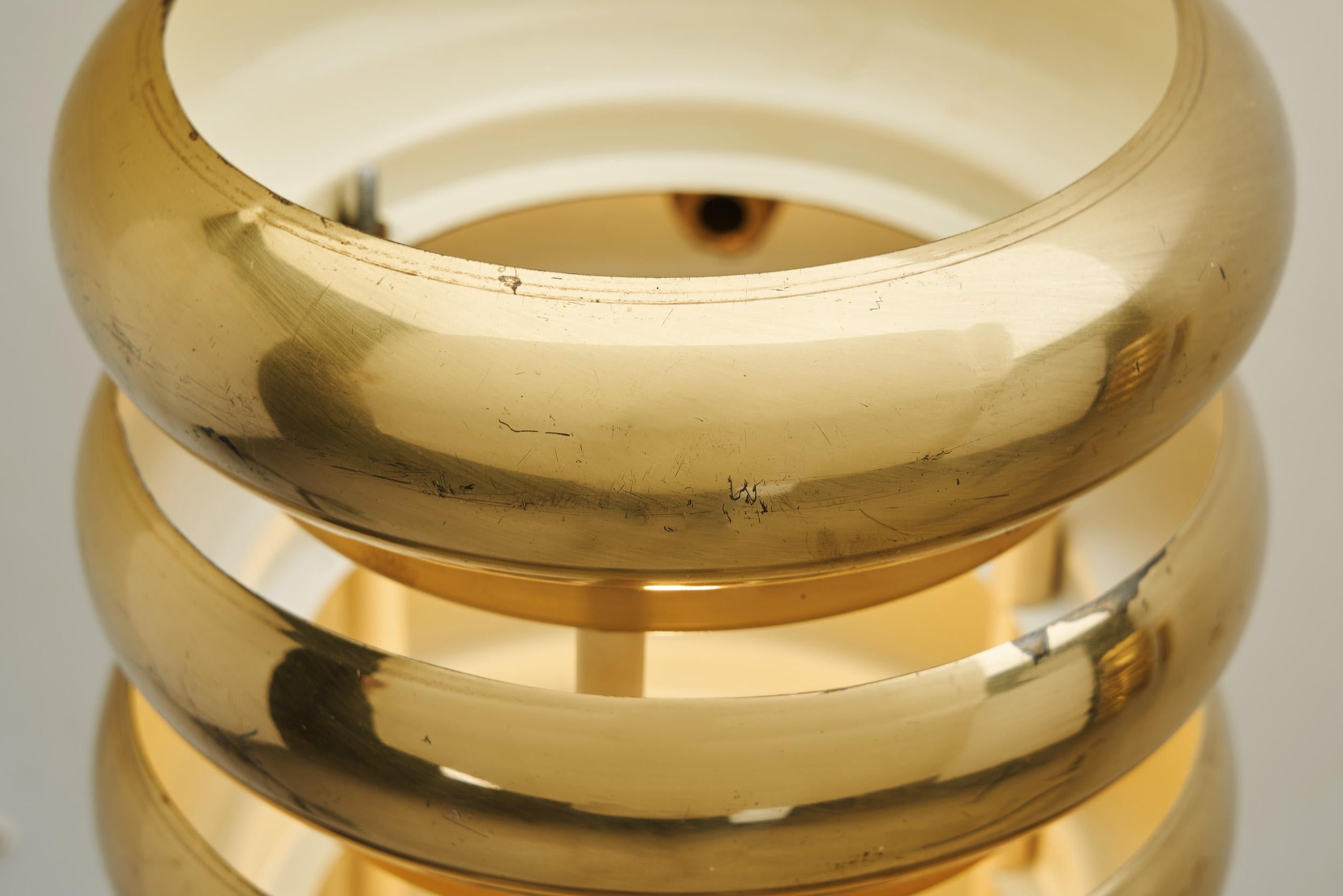 A Pair of Brass Wall Lamps by Kai Ruokonen for Lynx Ltd, Finland 1970s 6