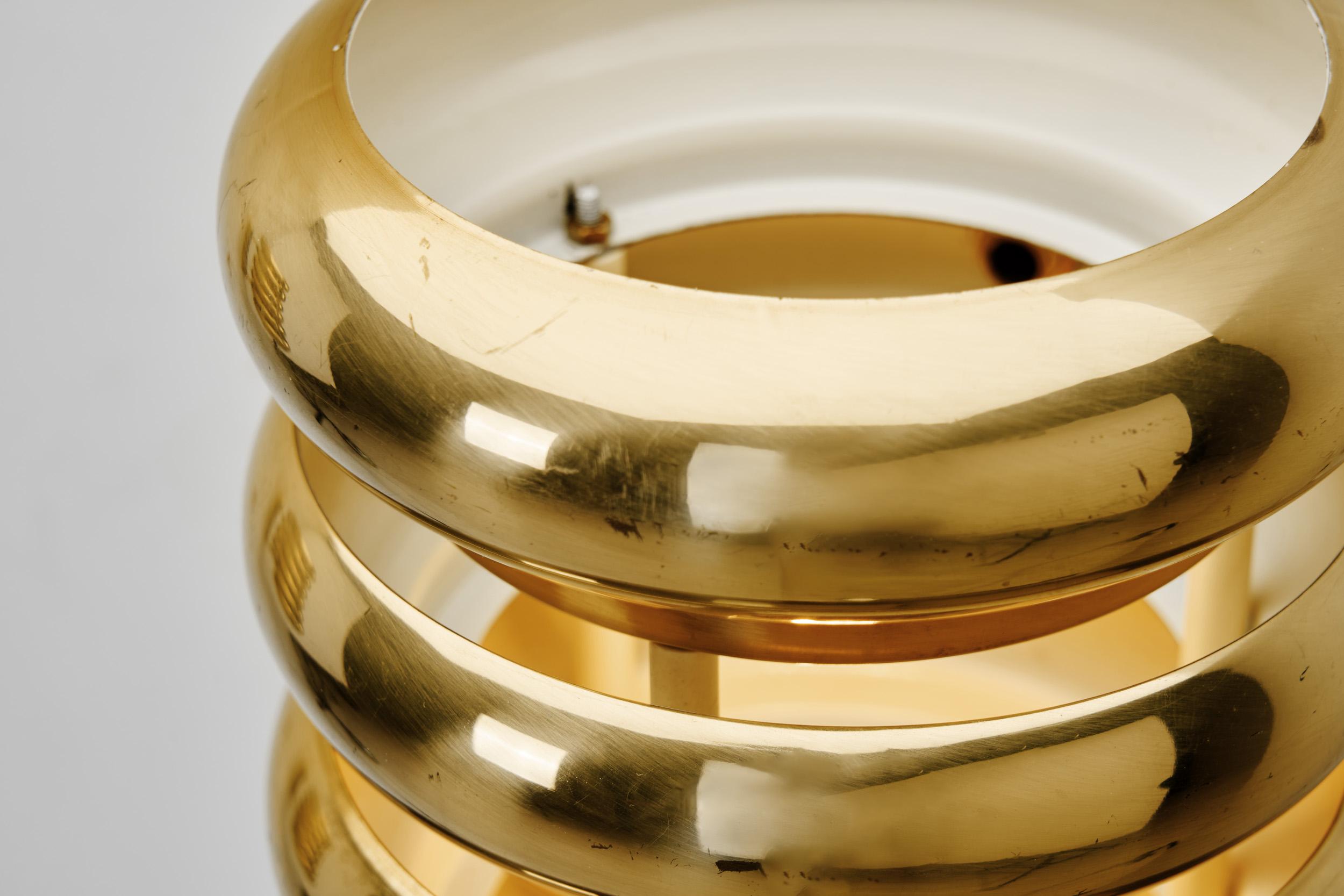 A Pair of Brass Wall Lamps by Kai Ruokonen for Lynx Ltd, Finland 1970s 7