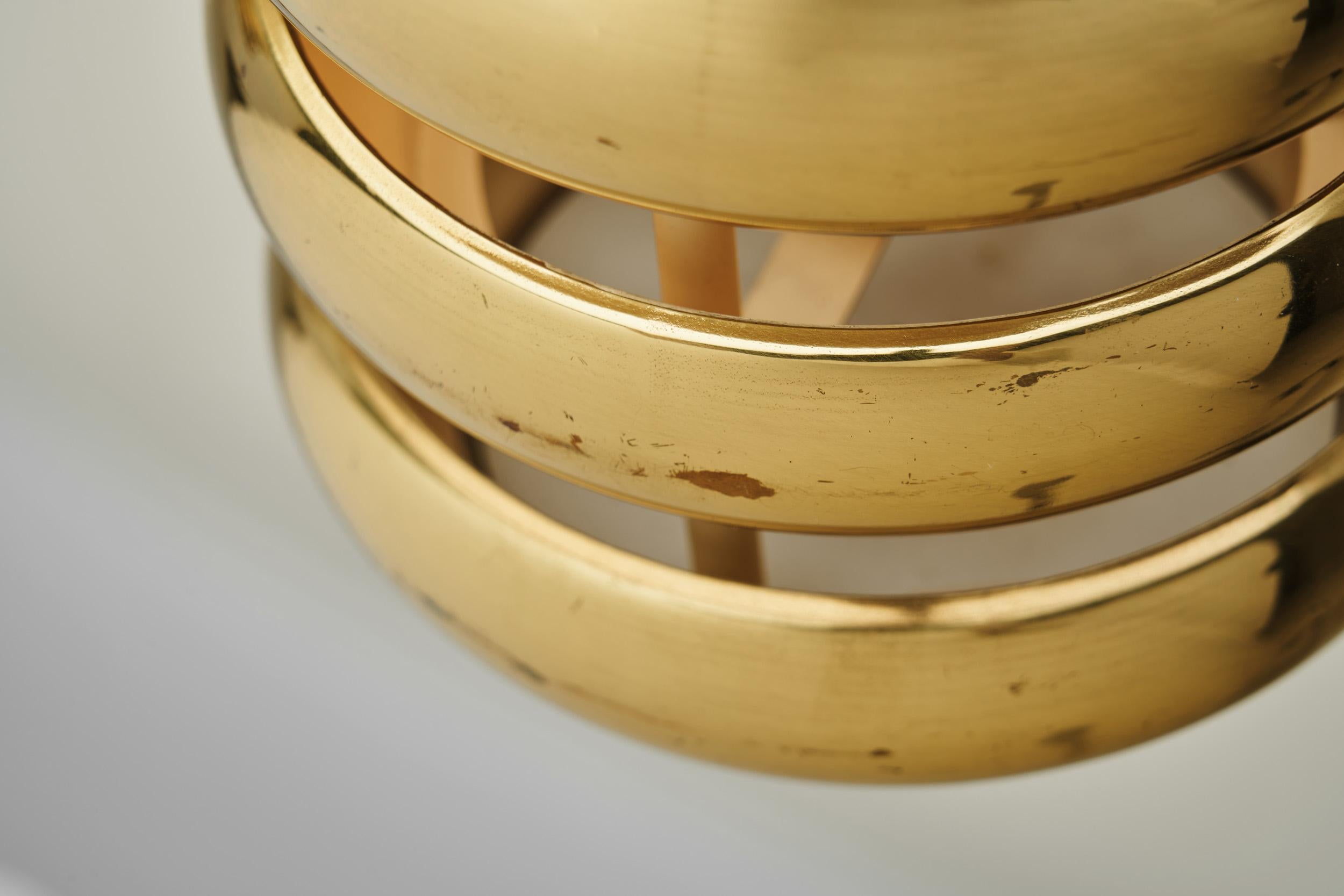 A Pair of Brass Wall Lamps by Kai Ruokonen for Lynx Ltd, Finland 1970s 11