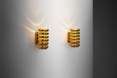 A Pair of Brass Wall Lamps by Kai Ruokonen for Lynx Ltd, Finland 1970s