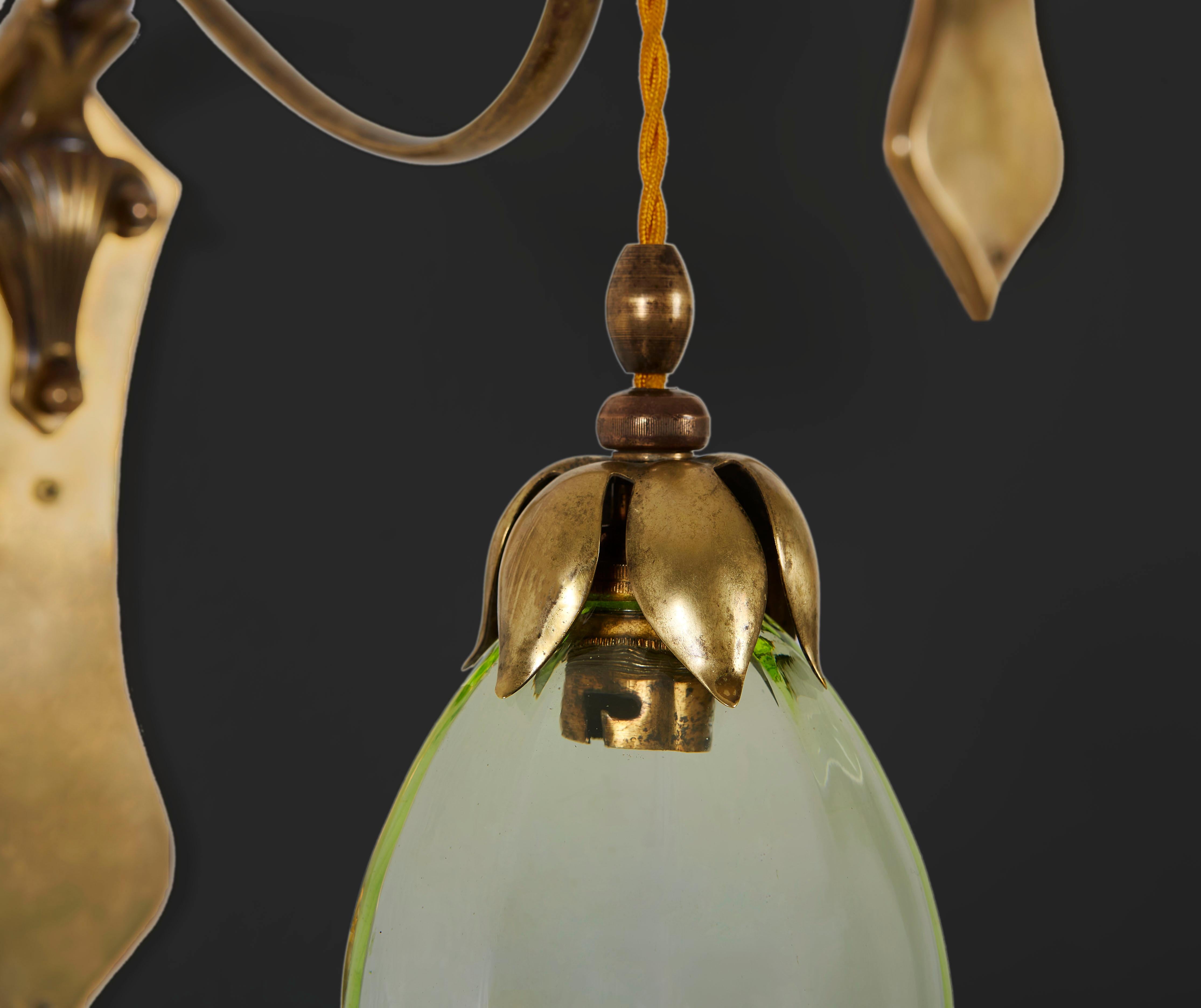 20th Century Pair of Brass Wall Lights by W. a. S. Benson