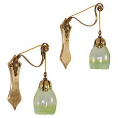 A Pair of Brass Wall Lights by W. A. S. Benson
