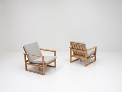 Pair of Børge Mogensen 2256 Lounge Chairs, Fredericia, Denmark, 1956