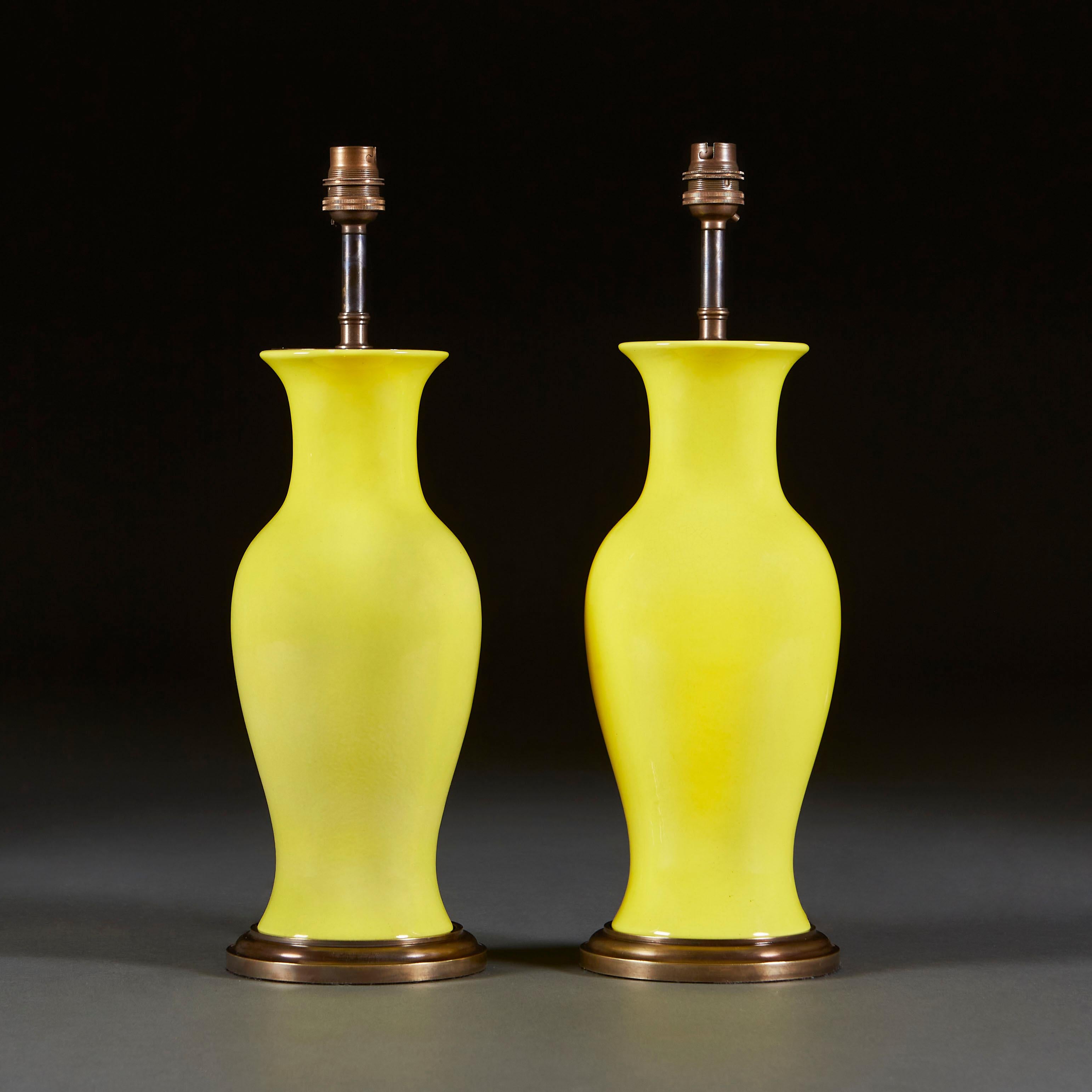 yellow ceramic lamp base