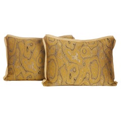 Pair of Brocaded Silk with Metallic Thread Dries Van Noten Fabric Cushion