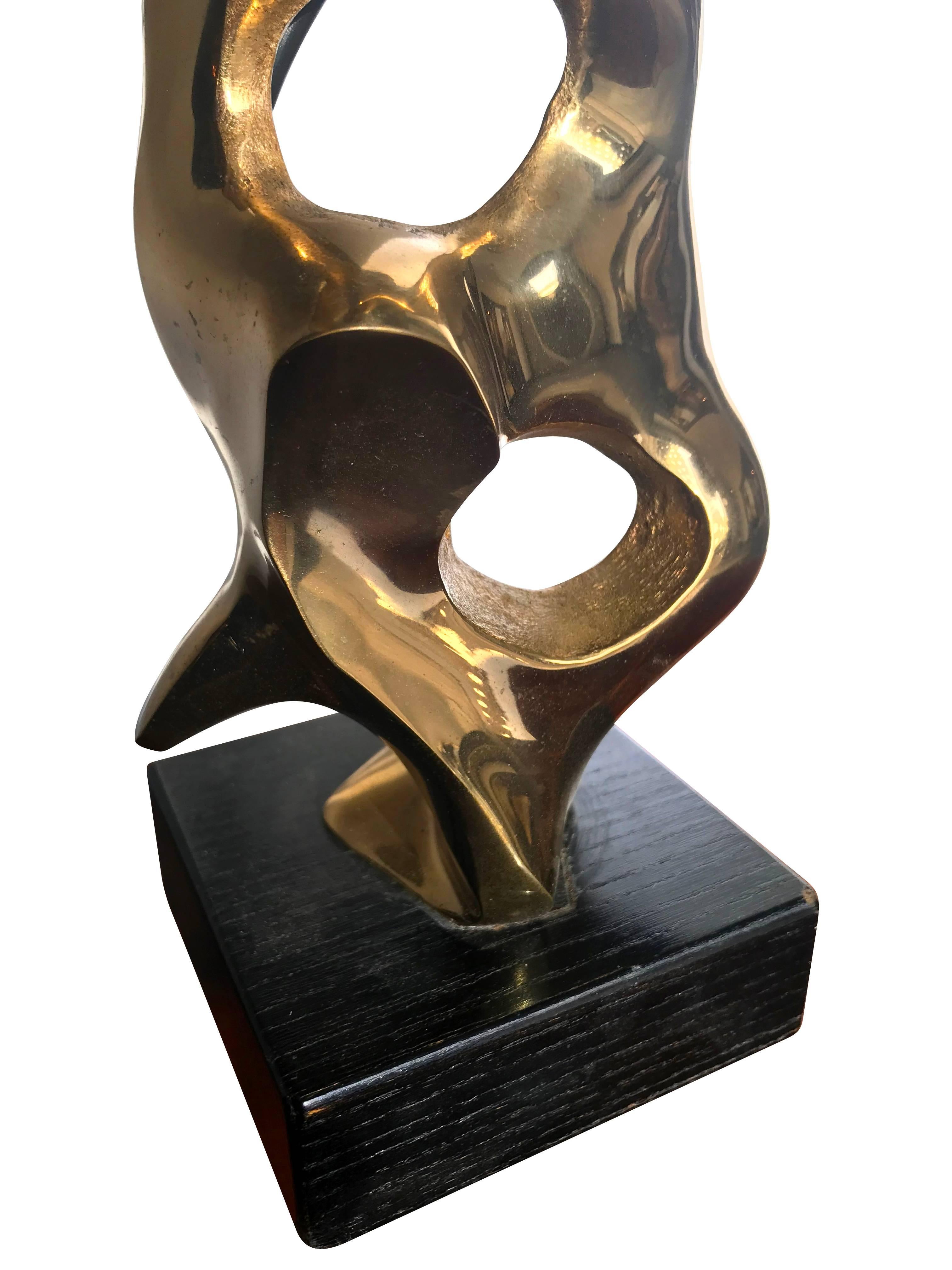 Pair of Bronze Abstract, Sculptural Lamps by Michel Jaubert 3