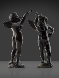 Pair of Bronze Amoretti Angels, Upper Italy, 17th Century