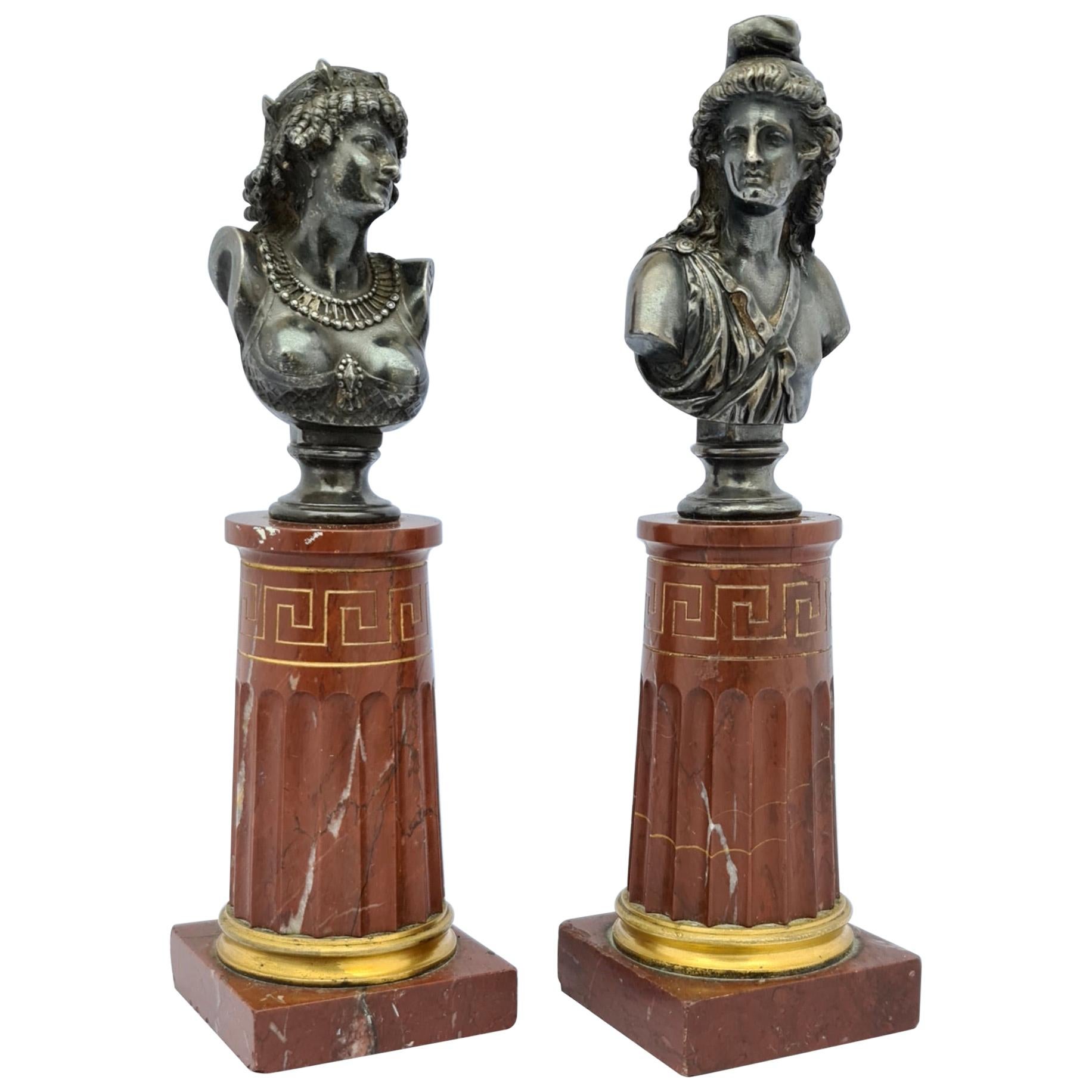 Pair of Bronze Busts by Jean-Baptiste Clesinger Et Marnyhac, Paris