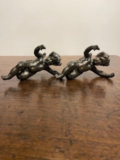 A Pair of Bronze Cherubs, Late 19th Century