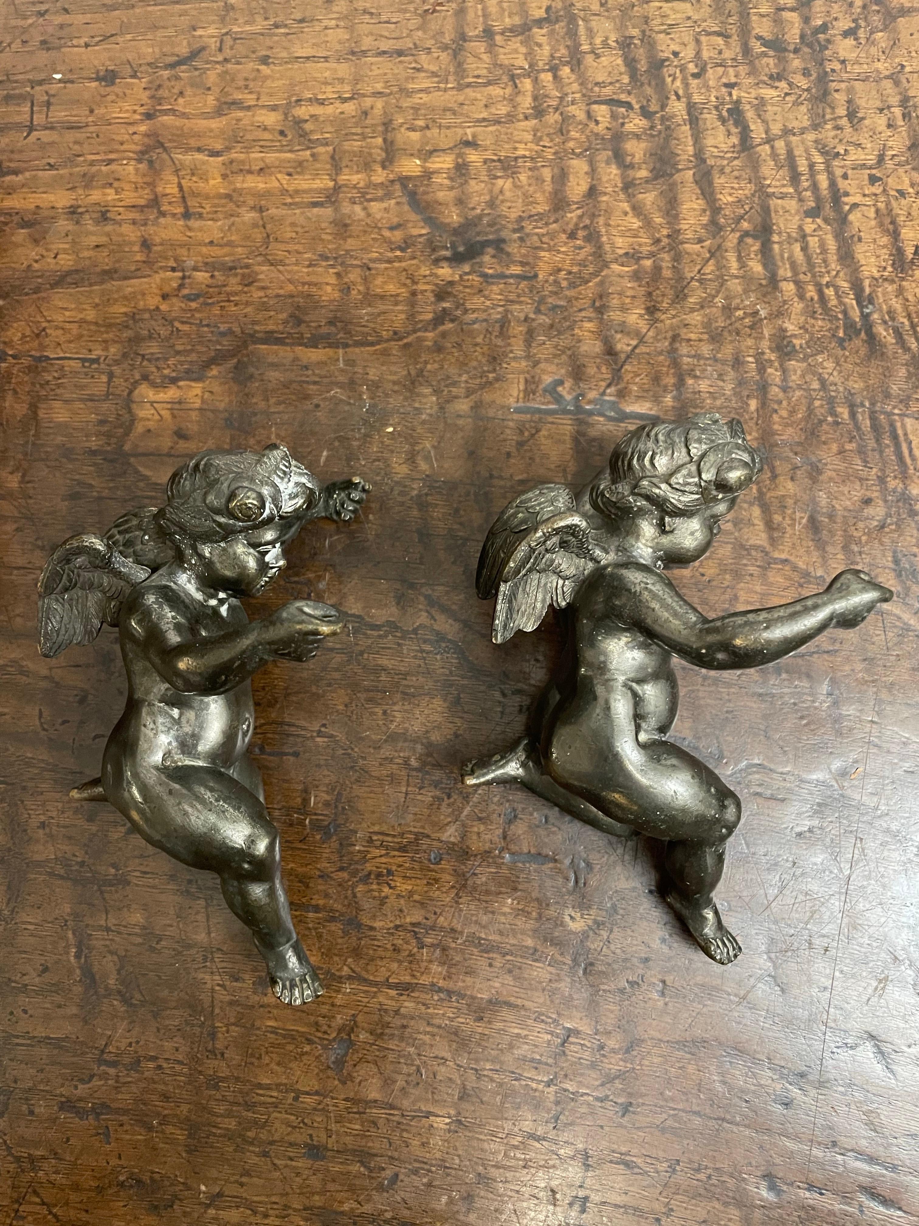 Francese Coppia di cherubini in bronzo, fine XIX secolo in vendita