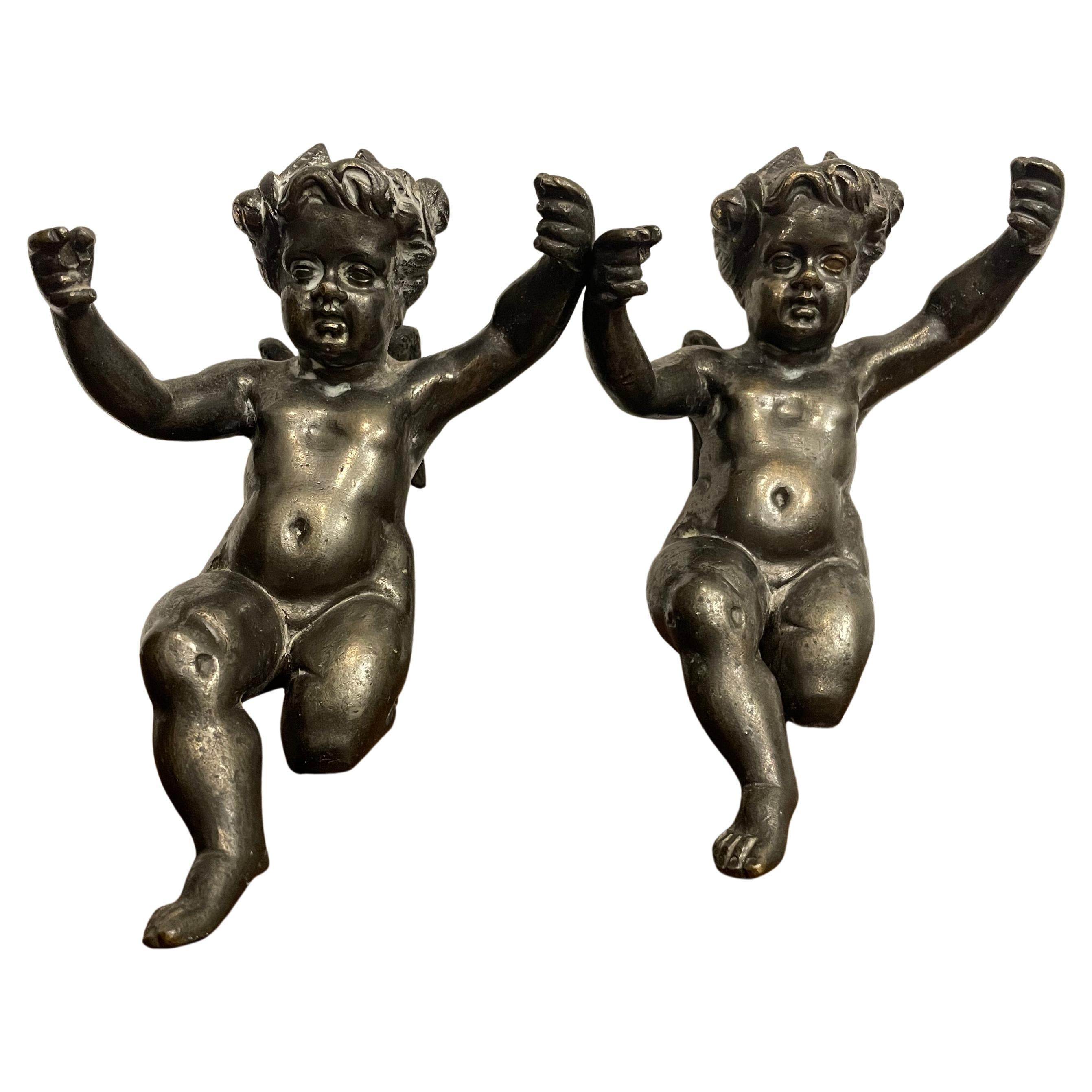 A Pair of Bronze Cherubs, Late 19th Century