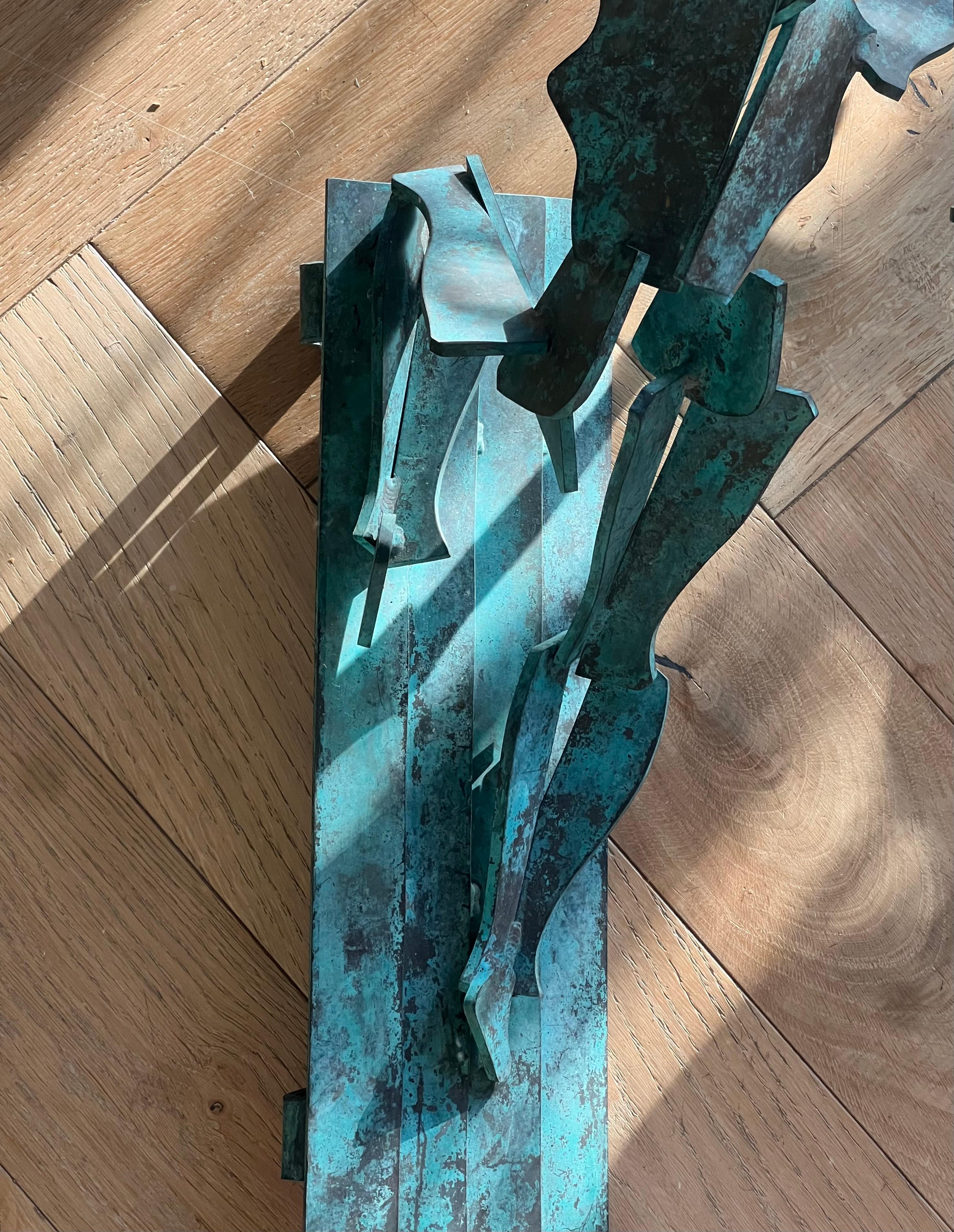 20th Century A pair of large bronze figurative wall hanging sculptures, 20th century For Sale