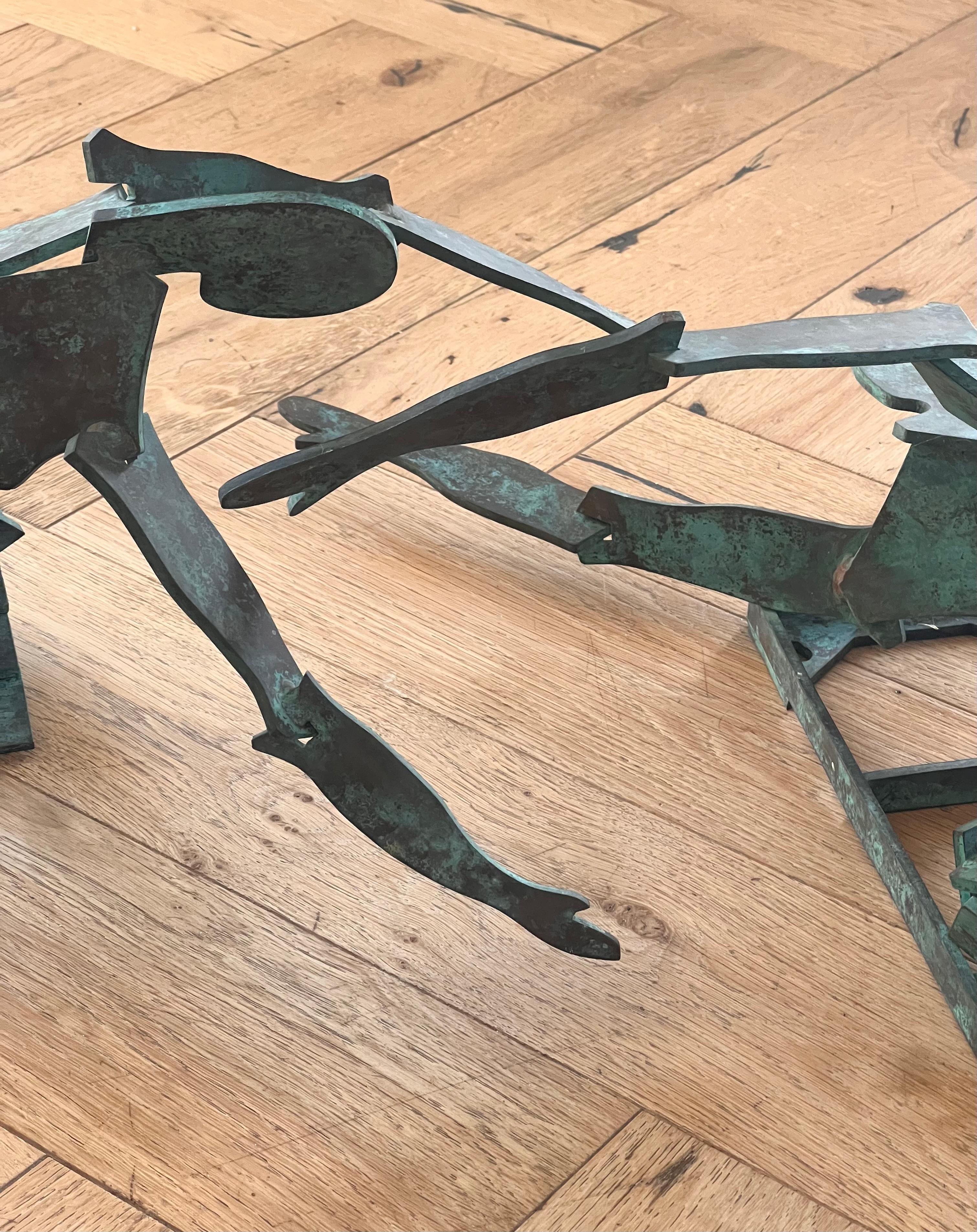 A pair of large bronze figurative wall hanging sculptures, 20th century For Sale 2