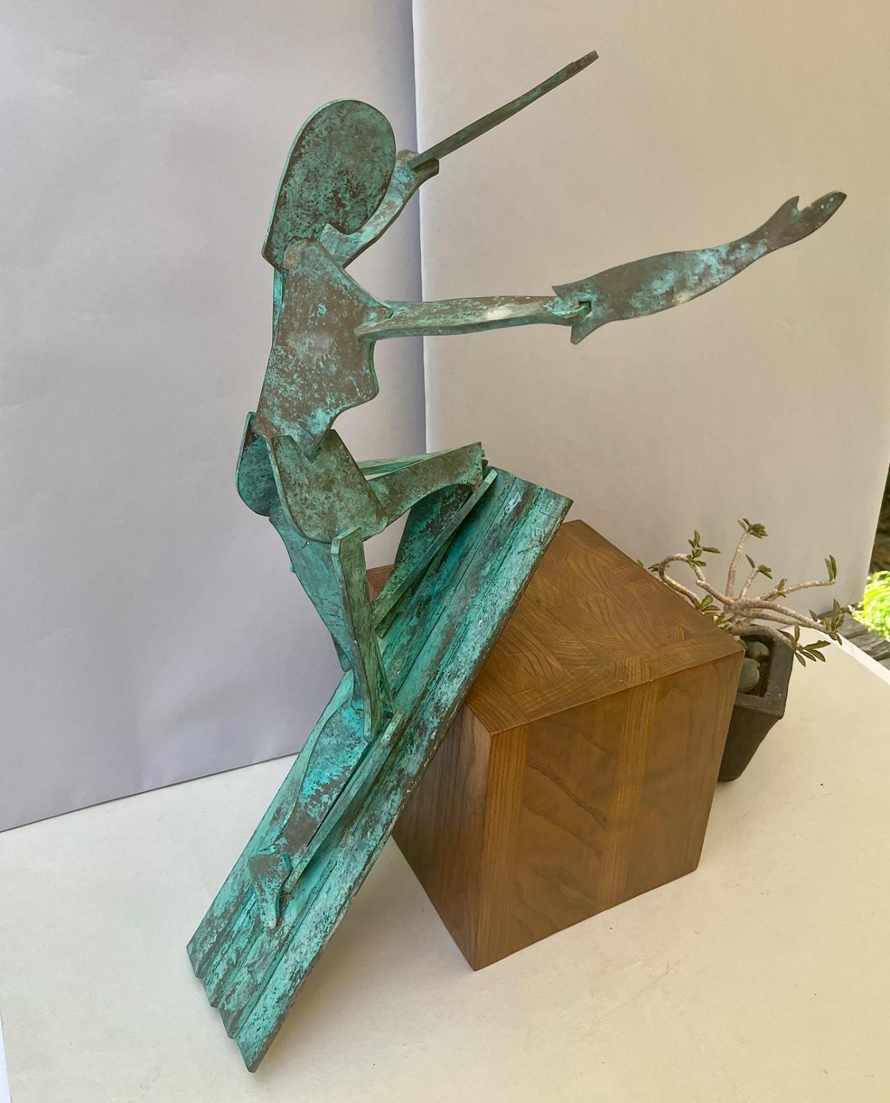 A pair of large bronze figurative wall hanging sculptures, 20th century For Sale 11