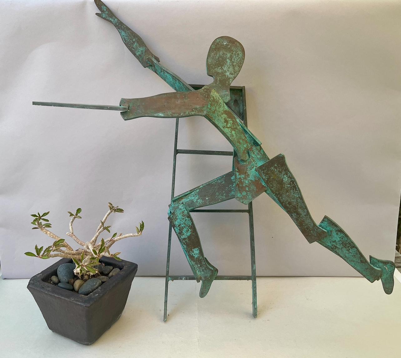 A pair of large bronze figurative wall hanging sculptures, 20th century For Sale 12