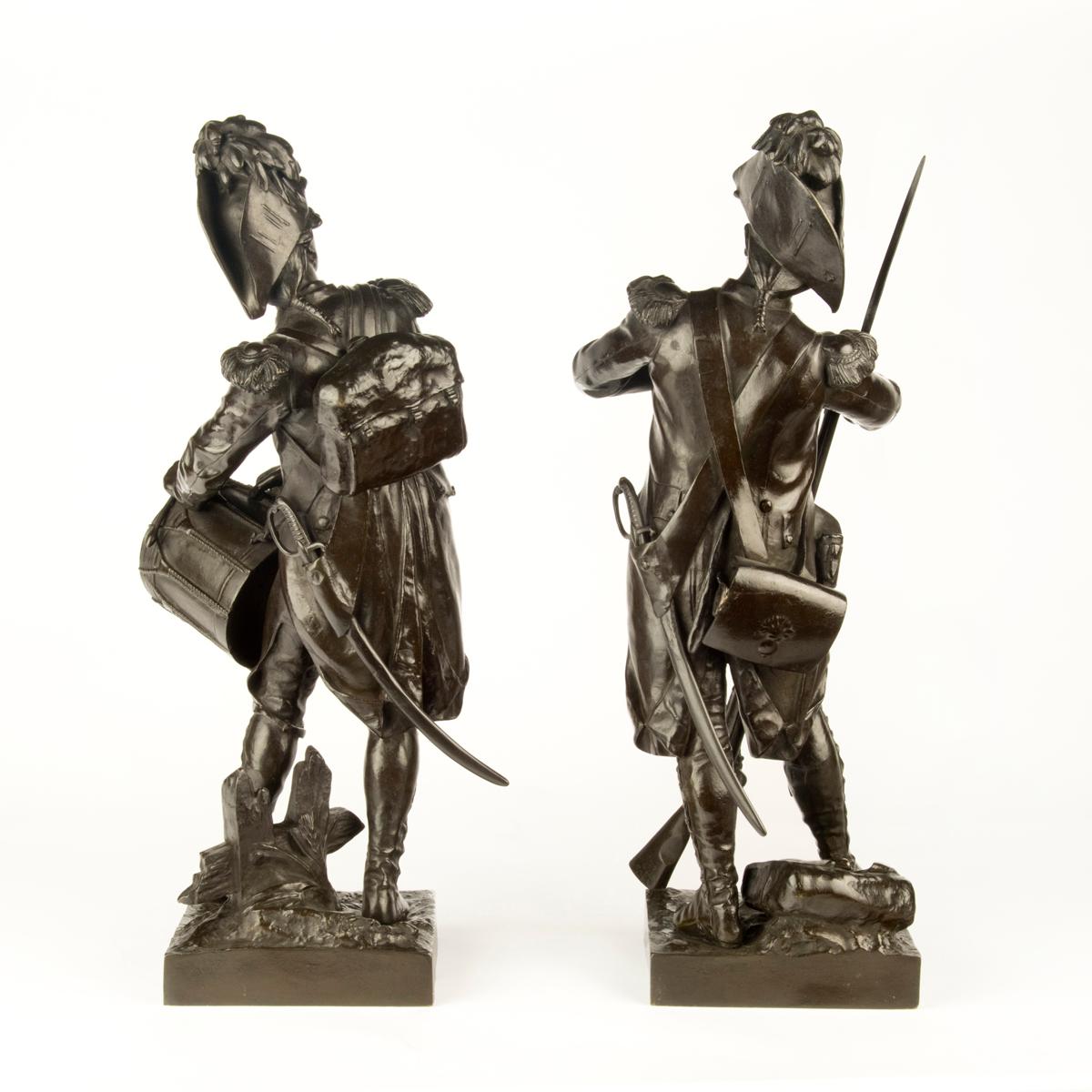 Pair of Bronze Figures Entitled ‘Avant Le Combat’ and ‘Après Le Combat’ For Sale 1